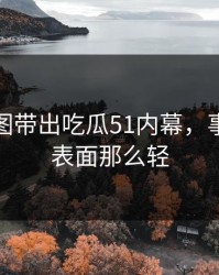 几张截图带出吃瓜51内幕，事情远没表面那么轻