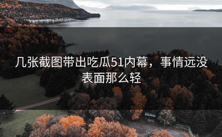 几张截图带出吃瓜51内幕，事情远没表面那么轻
