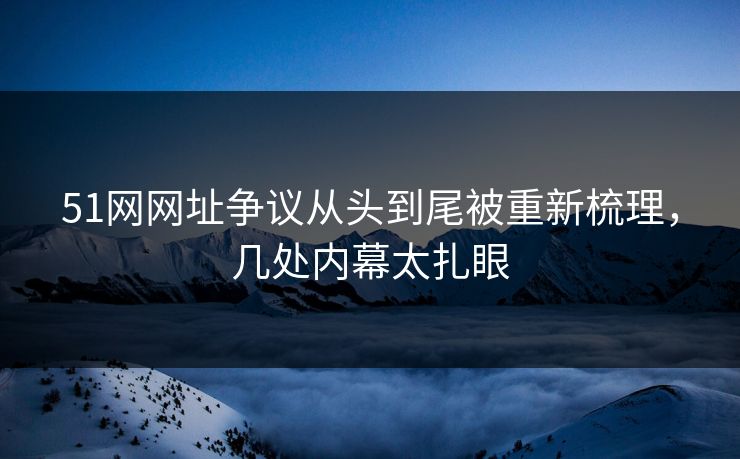 51网网址争议从头到尾被重新梳理，几处内幕太扎眼