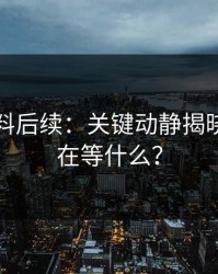 明星黑料后续：关键动静揭晓，你还在等什么？