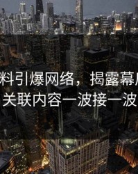 明星黑料引爆网络，揭露幕后真相：关联内容一波接一波