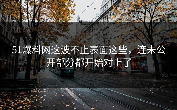 51爆料网这波不止表面这些，连未公开部分都开始对上了