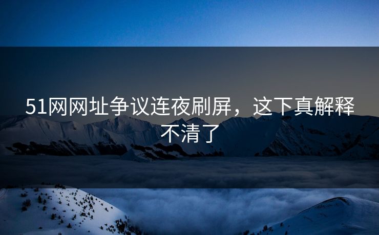 51网网址争议连夜刷屏，这下真解释不清了