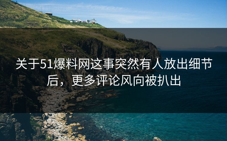 关于51爆料网这事突然有人放出细节后，更多评论风向被扒出